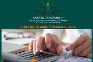 Vergi resim harç istisnası belgesi.